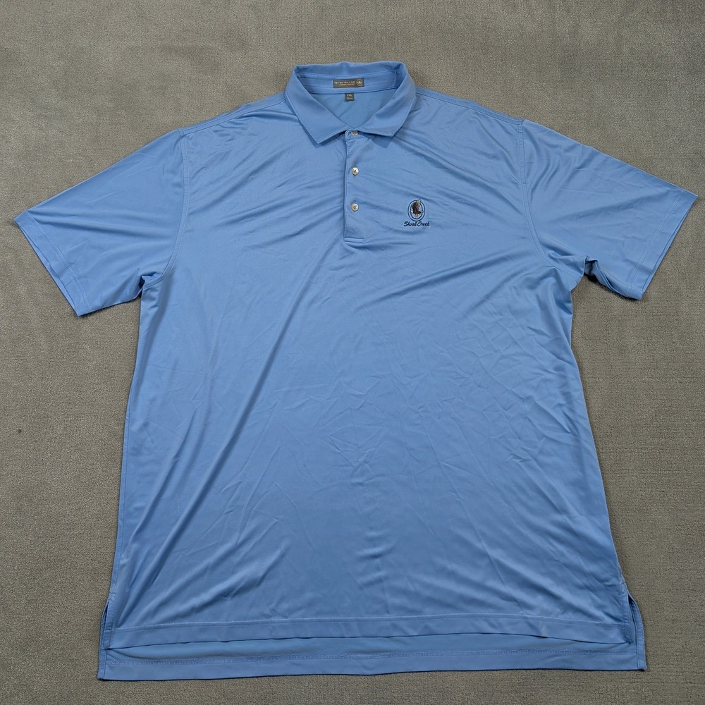 Peter Millar Polo Shirt Mens XXL Light Blue Shoal Creek Summer Comfort Golf